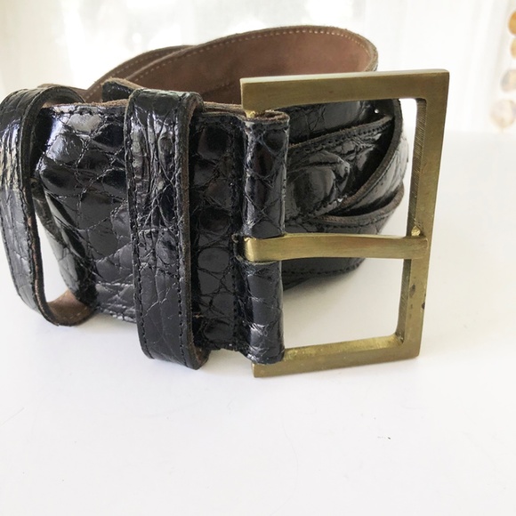 Vintage Johnny Farah women\'s belt, Crocodile  / L